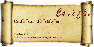Csécs Ádám névjegykártya
