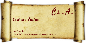 Csécs Ádám névjegykártya
